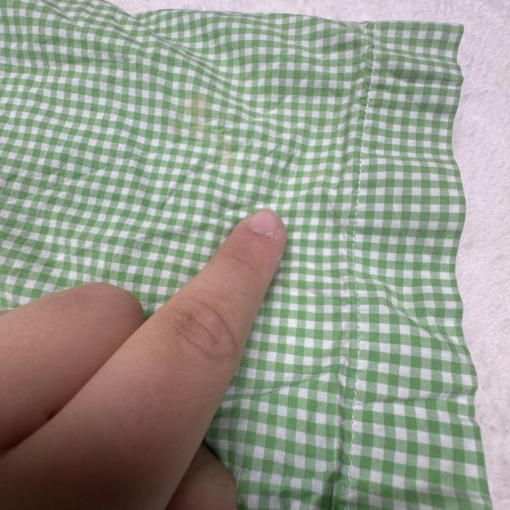 Ralph Lauren Button Shirt Boys S 8 Green Gingham Pony‎ Short Sleeve Preppy